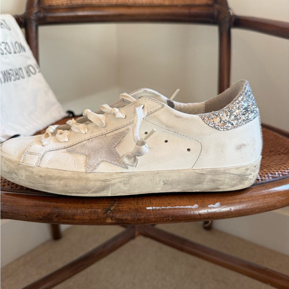 Golden goose Off-White Sneakers with Glitter Accents - Picture 3 of 7